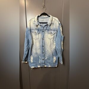 Fashion Nova Distressed Denim Jacket